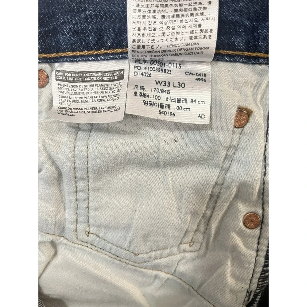 Levi's‎ 501 Original Fit Mens W33 L30 Blue Good Button Fly Straight Leg Jeans